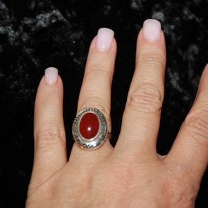 Sterling Silver and Carnelian Ring